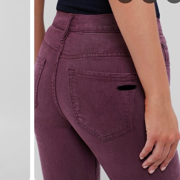 NWT Mother Women's Wine/Mauve Insider Crop Step Fray style Jeans Size 31 - Picture 11 of 12